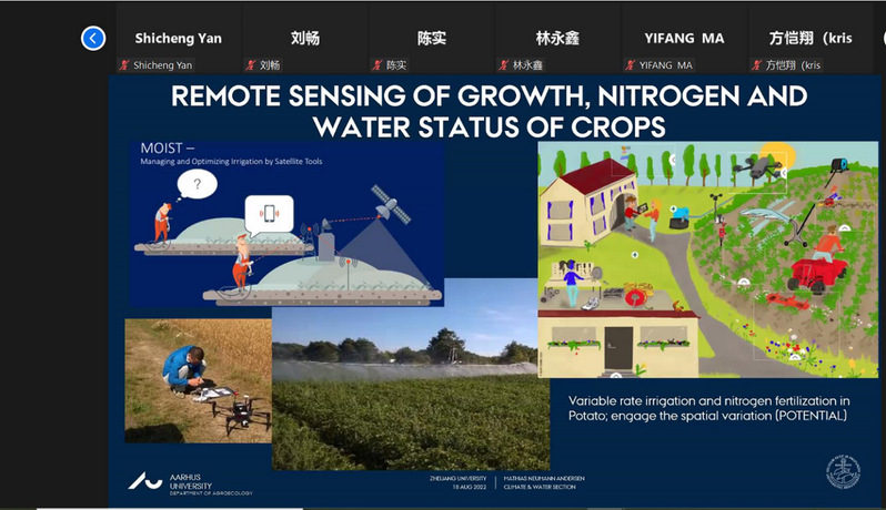 Dr. Mathias Neumann Andersen delivers a report about Remote sensing of growth, nitrogen and water status of crops for BEF faculty and students